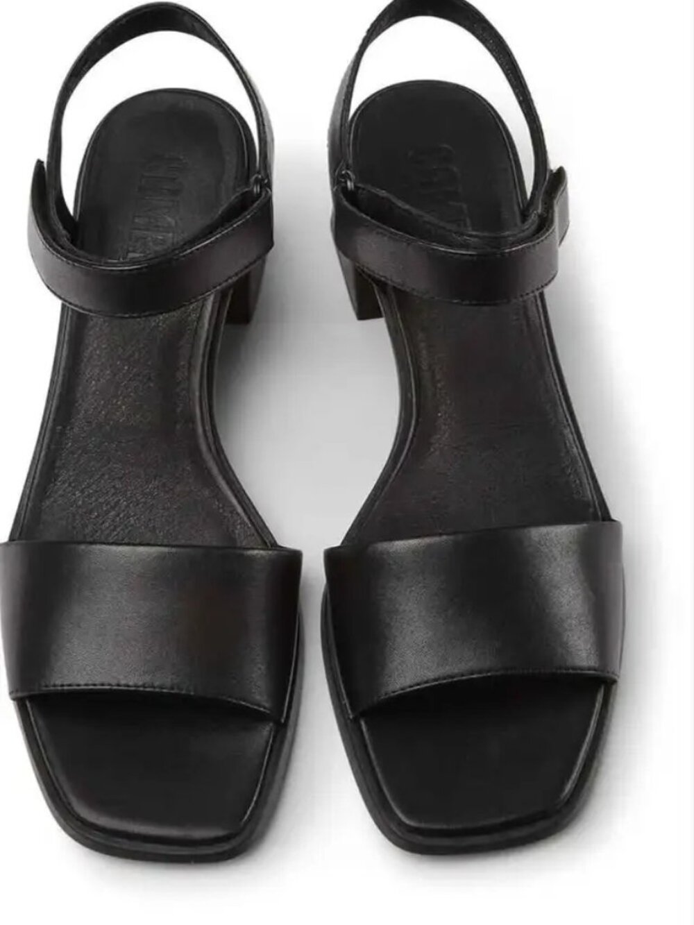 Stunning Black Leather Ankle Strap Sandals